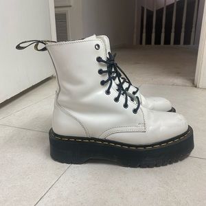 Size 9 White Platform Doc Martens Barley Worn